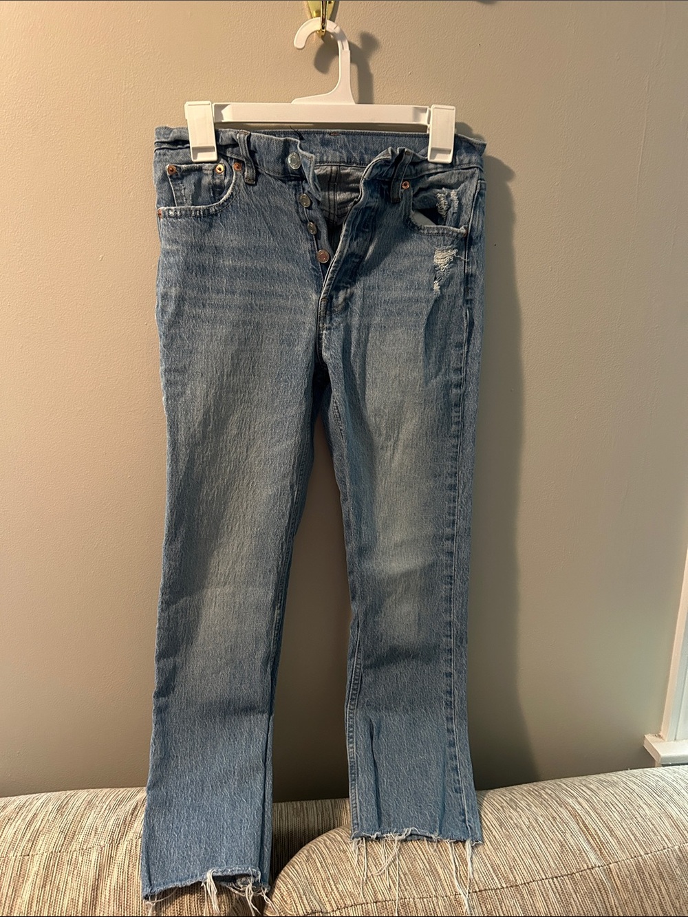 GAP Straight-Leg Light Blue Denim Jeans